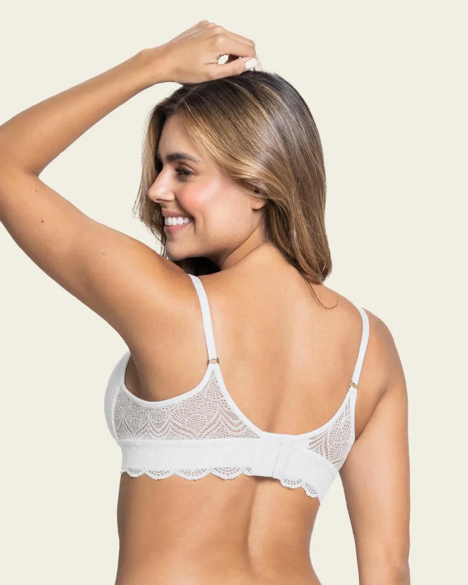 Comfy deep v-neck lace accent bralette - Image 7
