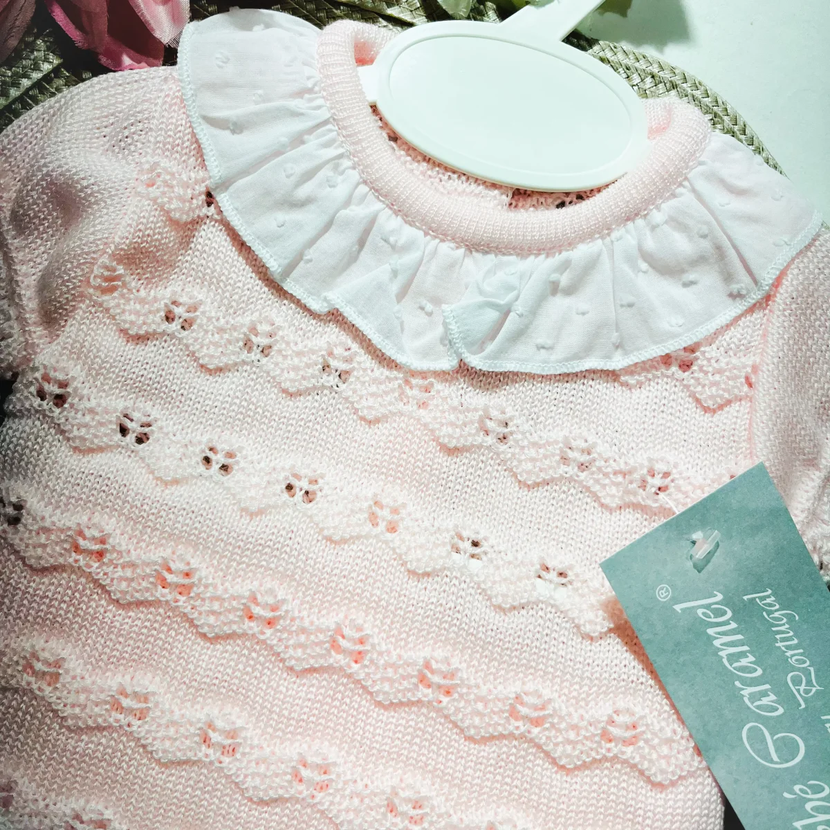 Conjunto de bebé em malha - 2 peças - Rosa bebé - Image 3