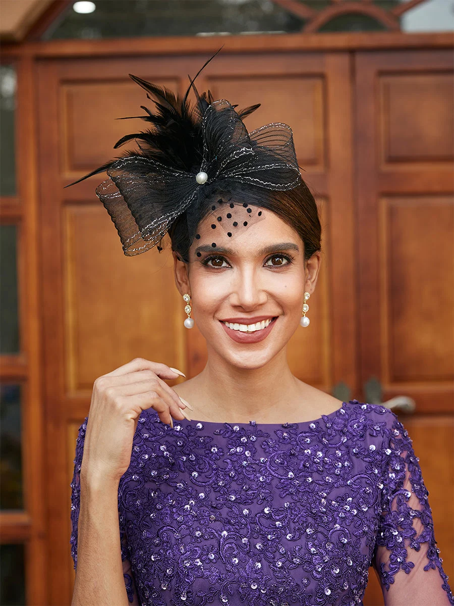 Fascinadores Elegantes em Tule com Penas - Image 2