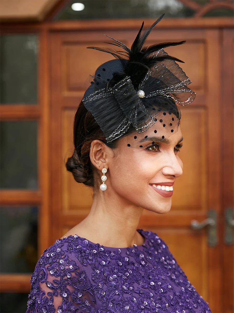 Fascinadores Elegantes em Tule com Penas - Image 4