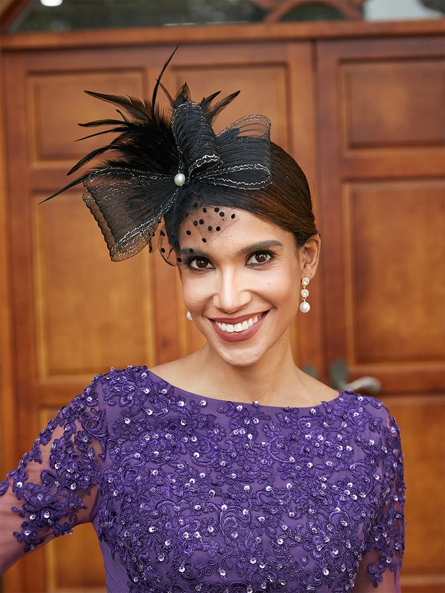 Fascinadores Elegantes em Tule com Penas - Image 6
