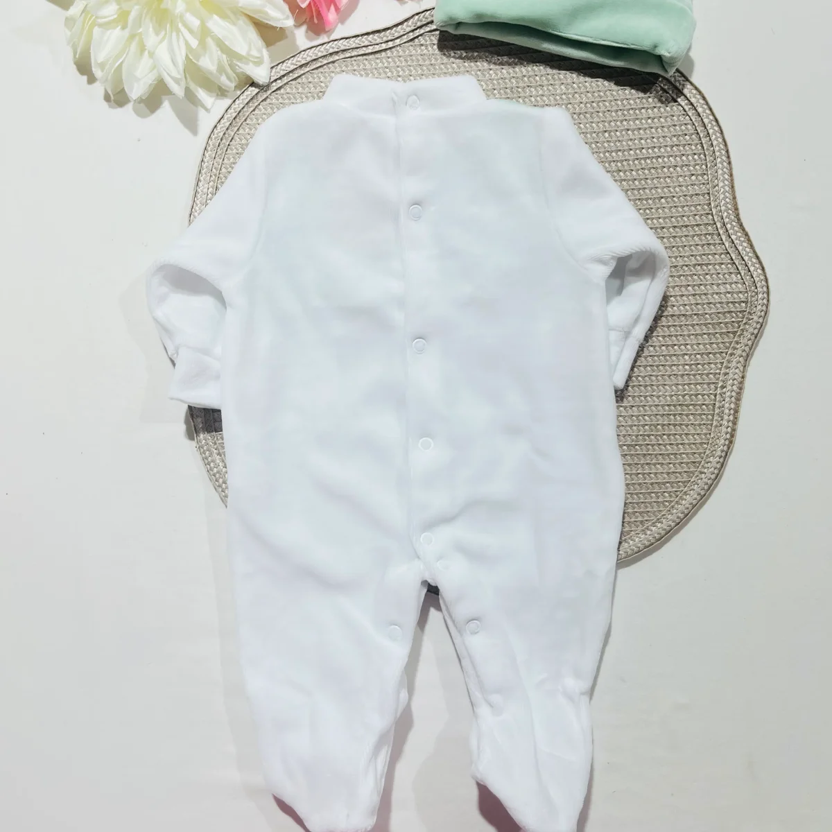 Conjunto Babygrow de veludo - Ursinho de inverno - Rosa - Image 3