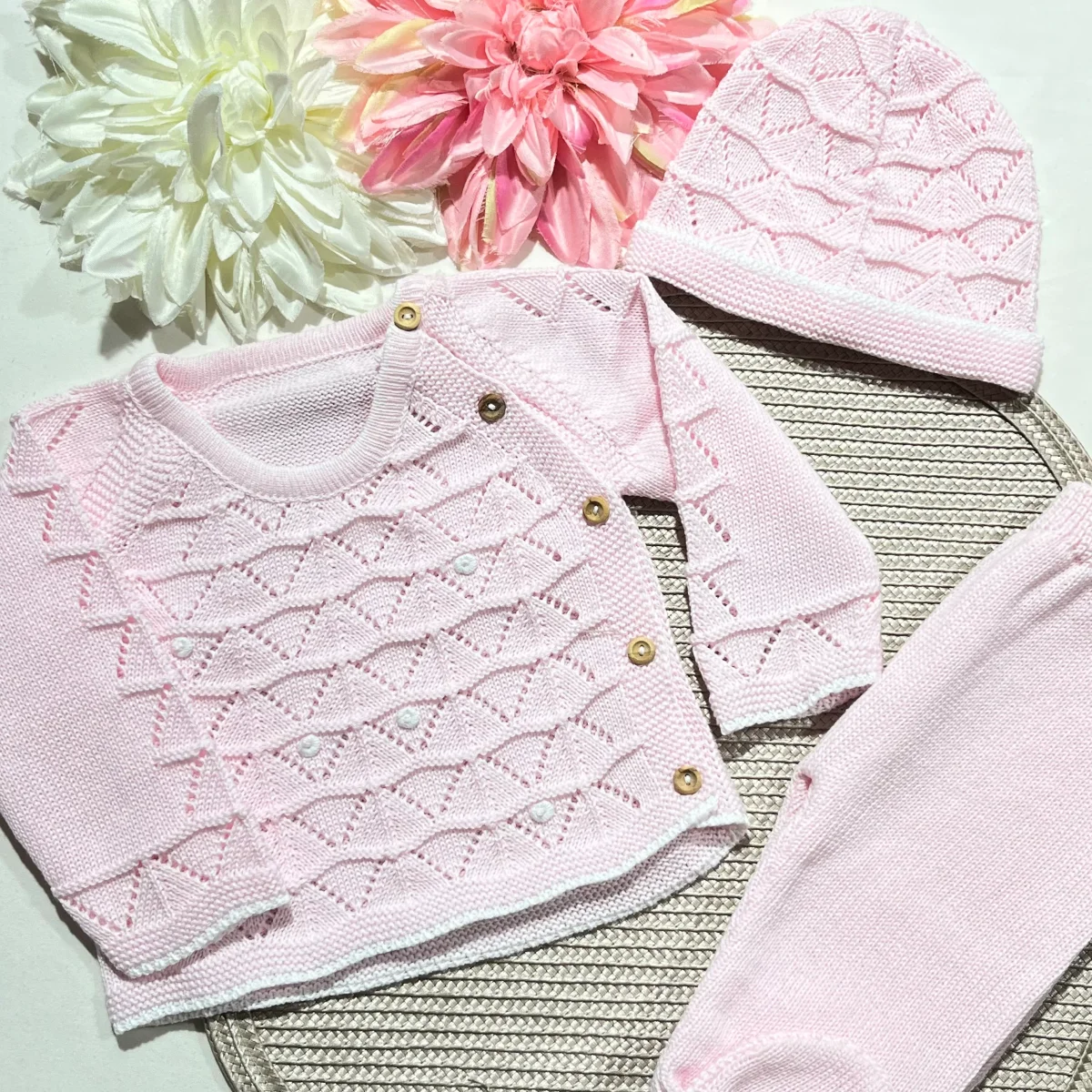 Conjunto Zizaque para bebé em algodão - 0/3M - Rosa bebé - Image 4