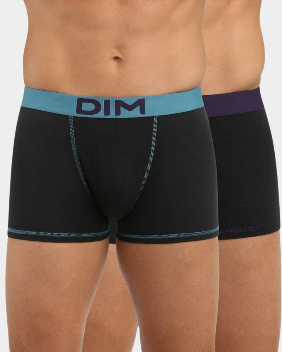 Pack 2 Boxers Homem DIM Ultra Confort Preto Cós Colorido - Image 2