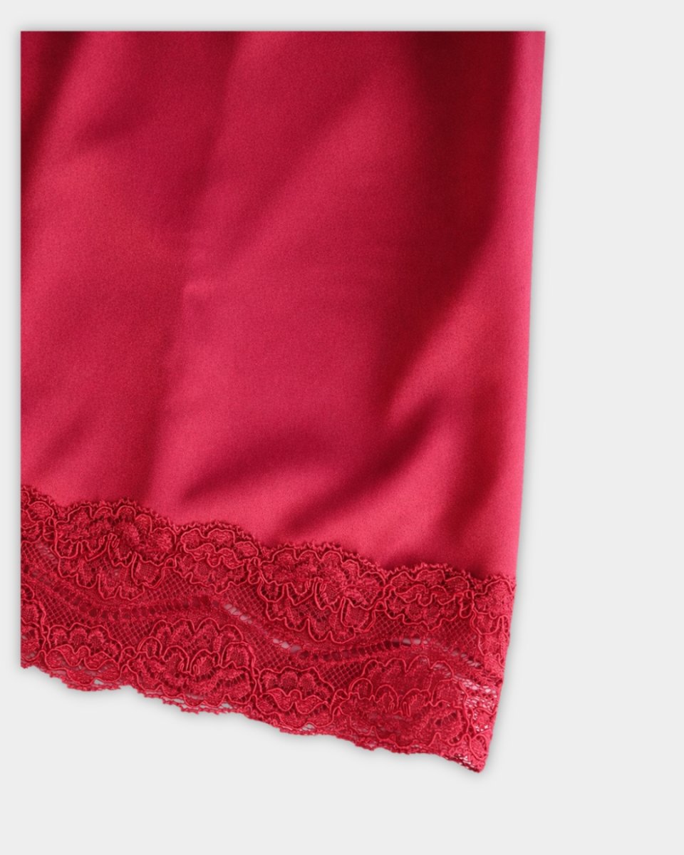Pijama Mulher Cetim Renda Vermelho Sotela - Image 6