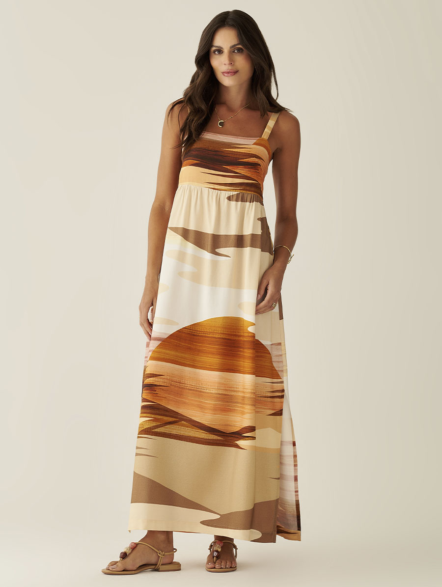 Vestido Midi com Alças Estampa Duna - Image 2